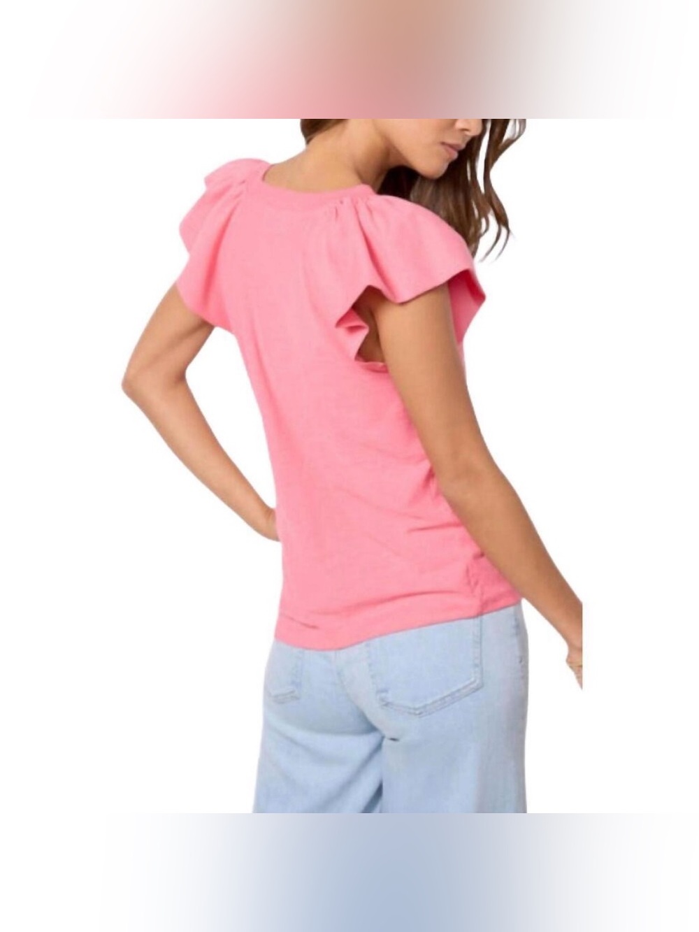 Nation LTD Lorna Pima Cotton Tee in Party Pink, size S - Picture 2 of 6